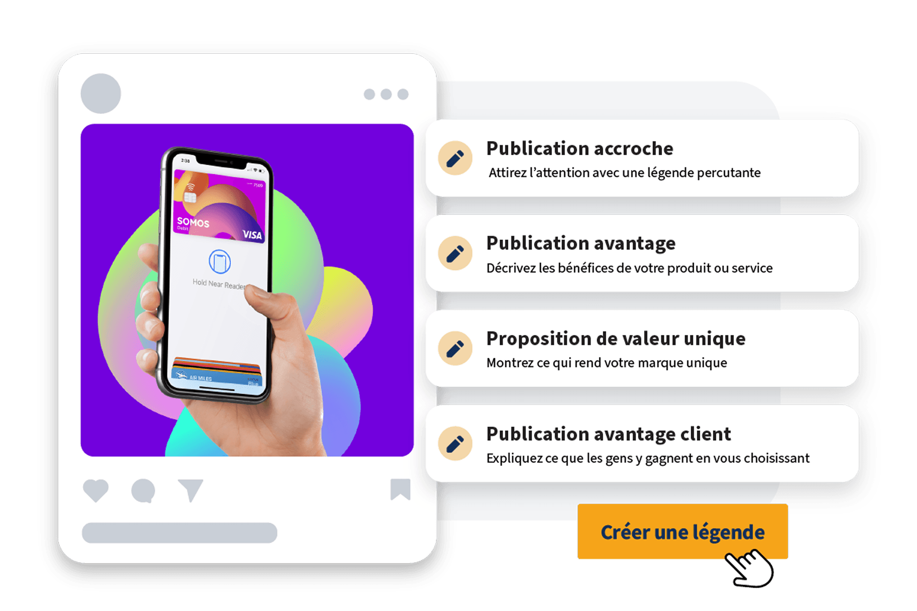 Générateur de sous-titres pour Hootsuite avec des formules de rédaction